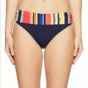 NWT Anne Cole Fold Over Bikini Bottom Navy Sz S